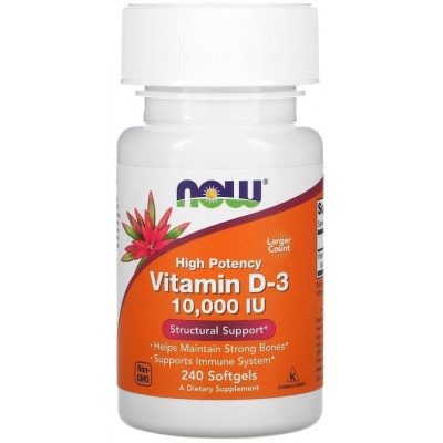 Витамины NOW Vitamin D-3 10 000IU 240 капсул